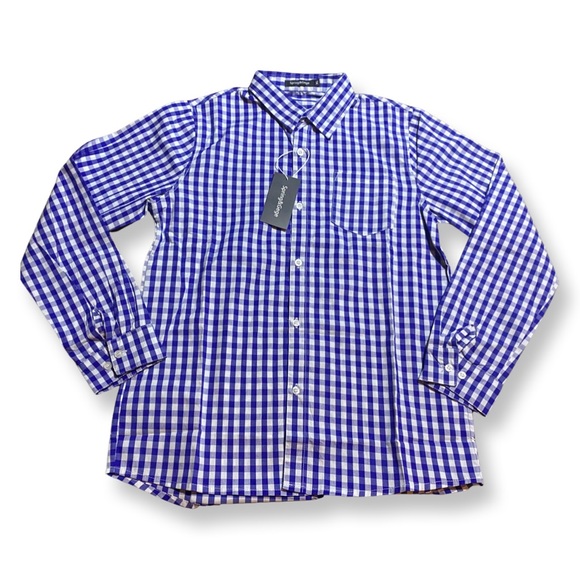 Spring&Gege Boys' Long Sleeve Plaid Poplin Button Down Shirt 💙3/$30💙 - Picture 5 of 6